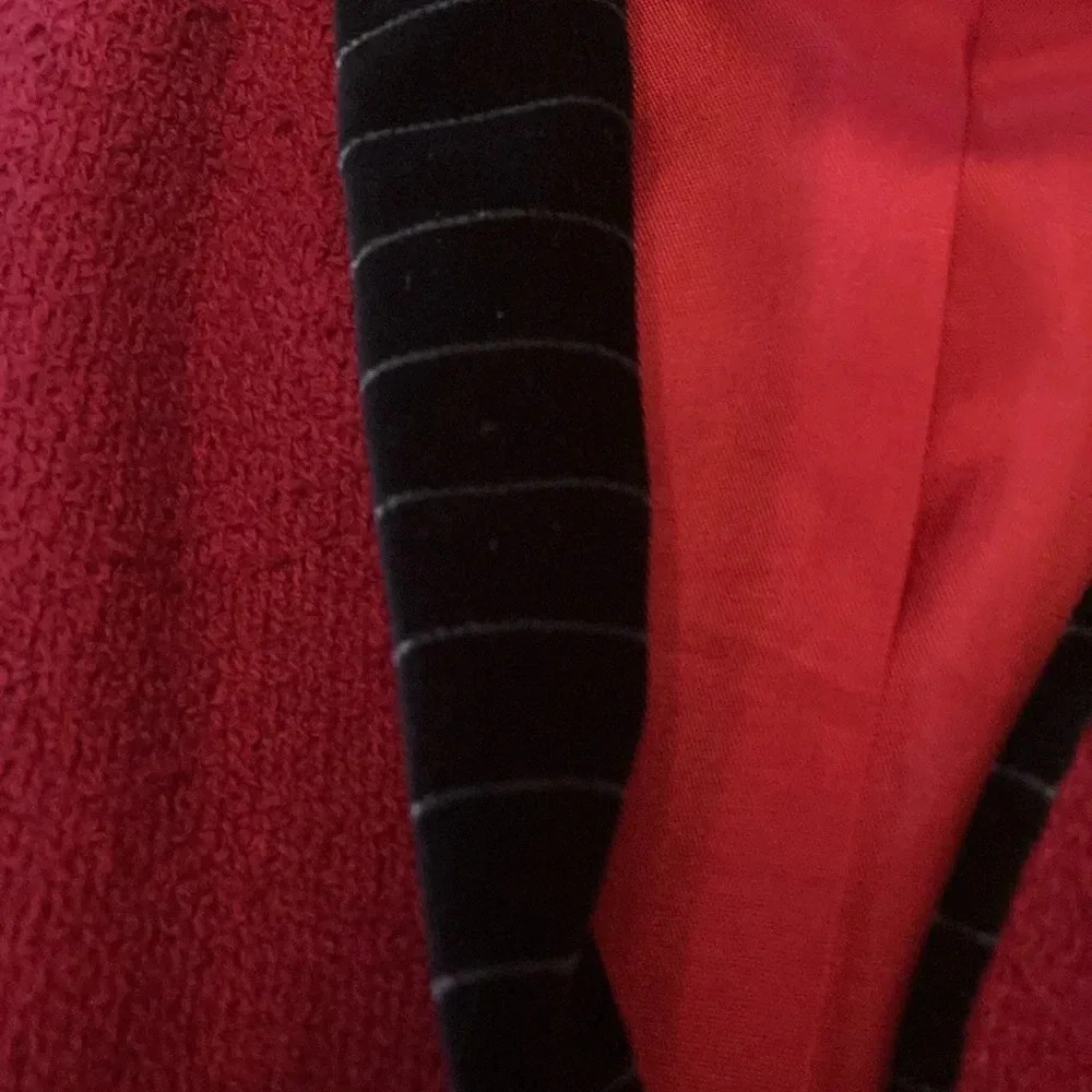 Vintage K.D. Spring wearable art blazer womens L Red Boho artsy layering - Picture 13 of 16